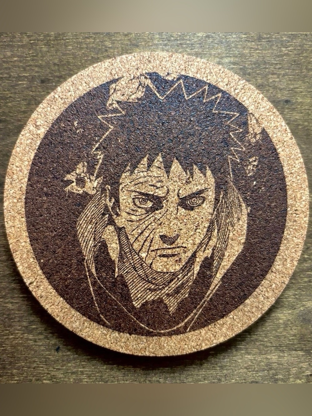 Naruto Obito Uchiha Laser Engraved Cork Coaster